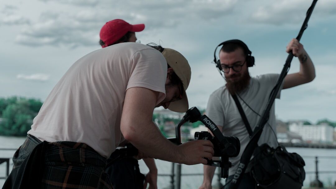 tv crew filming scene