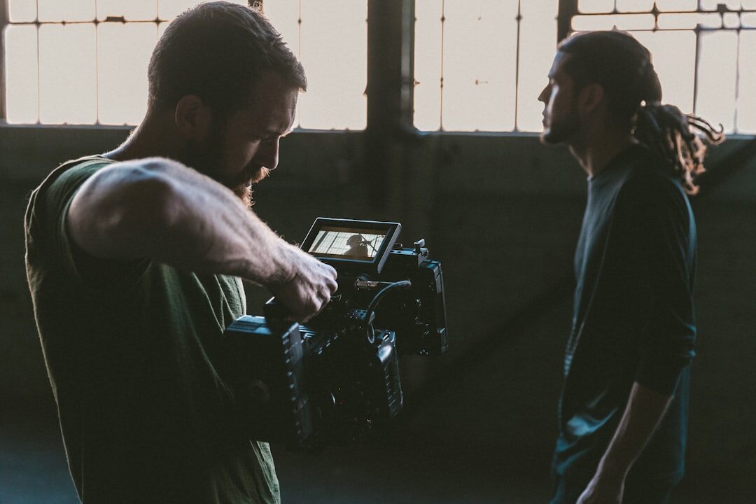 tv crew filming scene